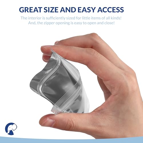 Resealable Mylar Bags with Zipper Seal - 3.3 x 5.5” | 100 Pack