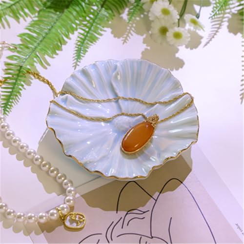 Maxsirui Ceramic Flower Ring Dish - Blue Jewelry Trinket Tray