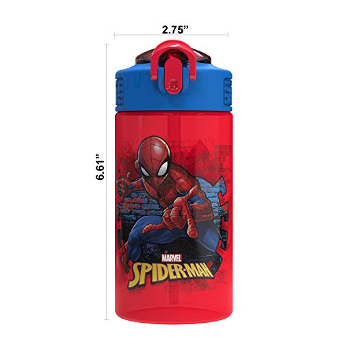 Zak Designs Spider-Man Kids Leak-Proof 16oz Water Bottle - BPA-Free, Red (Pack of 2)
