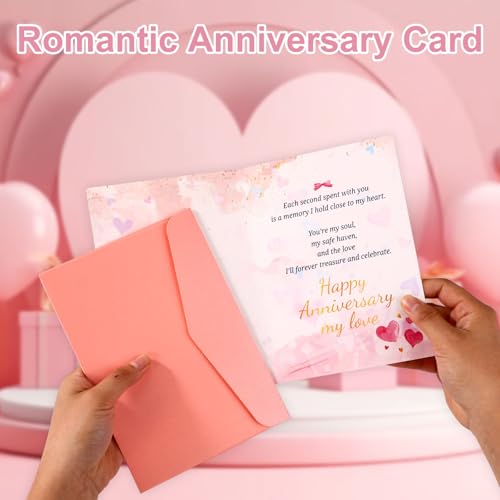 Sinbana Vintage Anniversary Card for Wife with Envelope