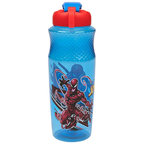 Spider-Man 30oz Water Bottle - Durable Plastic, Easy Open Lid