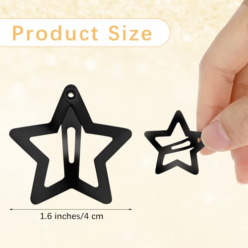 Gjinxi 12PCS Metal Star Snap Hair Clips 1.6 Inch Y2K Hair Barrettes