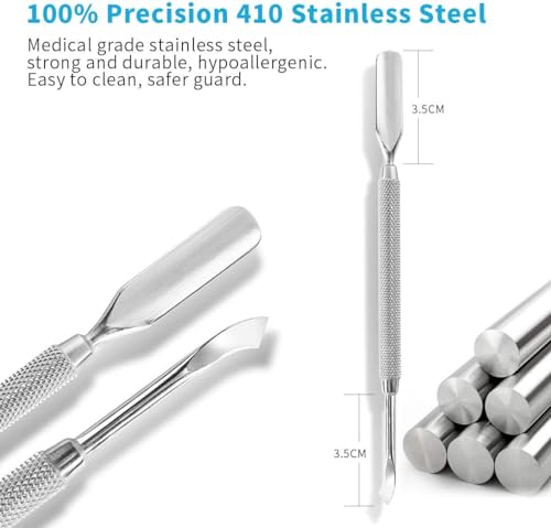 HaimiLiya Stainless Steel Cuticle Pusher and Gel Polish Remover