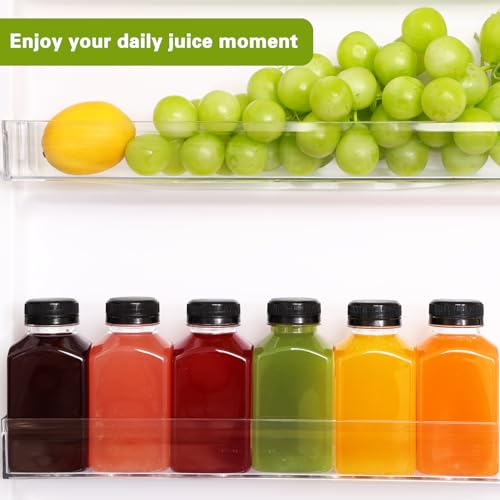 Moretoes 6-Pack 10oz Clear Plastic Juice Bottles with Caps