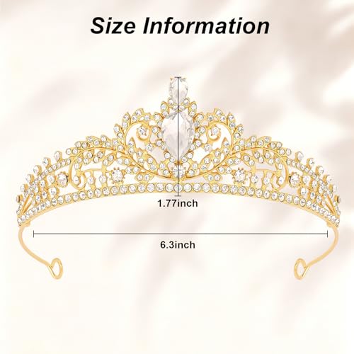 Princess Tiara Crown for Women & Girls Shiny Rhinestone Hair Accessory