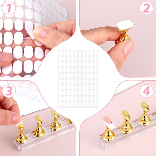 Sorcristy 600PCS Double Sided Adhesive Tapes for Nail Art Display and Practice
