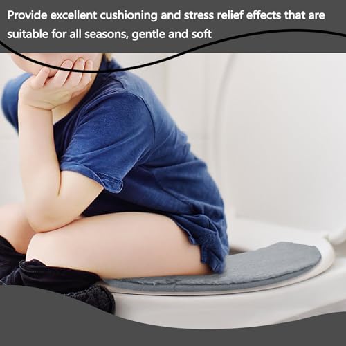 Elongated Toilet Seat Cushion Warmer with Memory Foam - Washable Flannel Cover