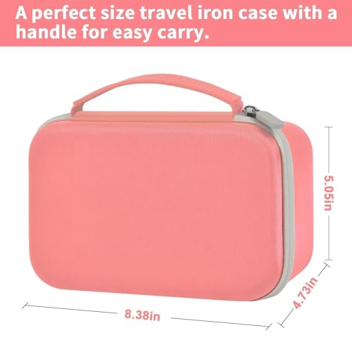 GWCASE Case Compatible with Newbealer/for Sunbeam Hot-2-Trot/for Oliso M3Pro M2 Mini Travel Iron for Sewing, Carrying Holder for Small Craft Quilting Irons with Steam& Silicone Rest (Box Only)- Coral