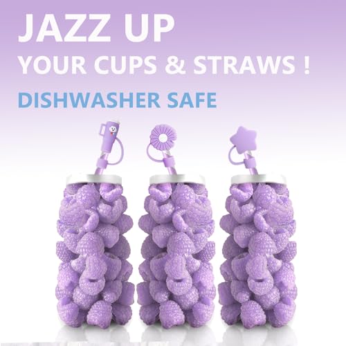 Purple Straw Covers Cap Toppers for Stanley 30 & 40 oz Tumbler