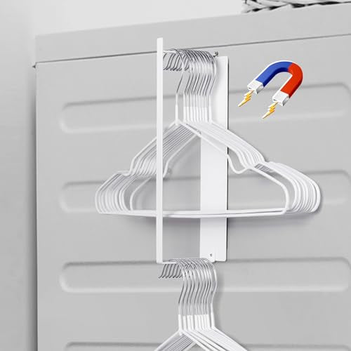 EASTTOWEST Magnetic Hanger Organizer - White Clothes Storage Rack