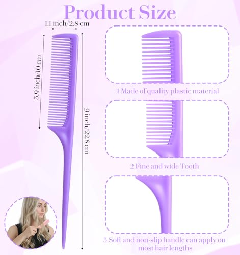 Thrymme 6 Pcs Rat Tail Comb Set for Hair Parting and Styling
