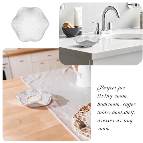 Ceramic Jewelry Tray - 4.33 Inch Ring Dish & Key Bowl