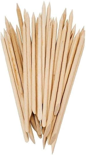 20 Pcs Wood Cuticle Pusher Orange Wood Sticks for Manicure Nail Art