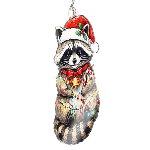 Raccoon Christmas Ornament - Funny Holiday Animal Decor - White Elephant Gift