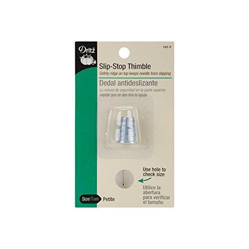 Dritz 162-P Slip Stop Thimble Petite Size Silver for Sewing & Quilting