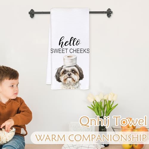 Shih Tzu Bathroom Hand Towel - Hello Sweet Cheeks Decorative 16x24 Inch