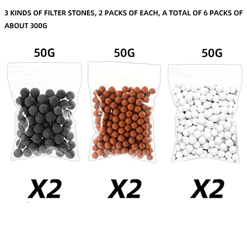Ionic Mineral Bead Water Filter Stones - 6 Bags for Purifying Shower & More
