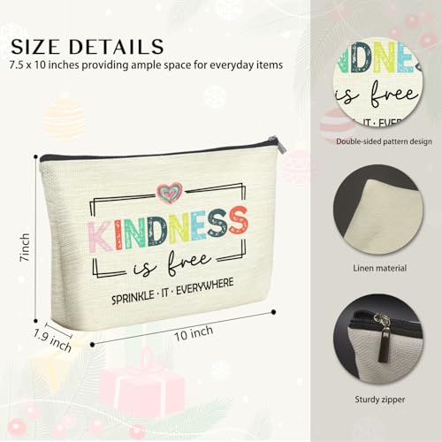 Inspirational Mental Health Makeup Bag Linen Travel Pouch