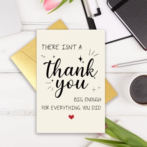 Funny Thank You Card with Envelope for Him & Her - Gratitude Gift