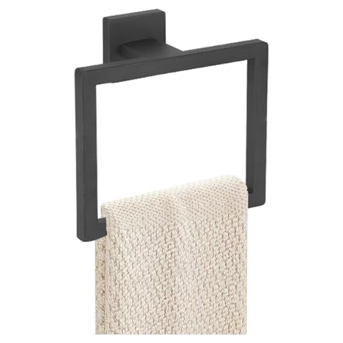 JOPOFI Matte Black Towel Ring - Hand Towel Holder for Bathroom