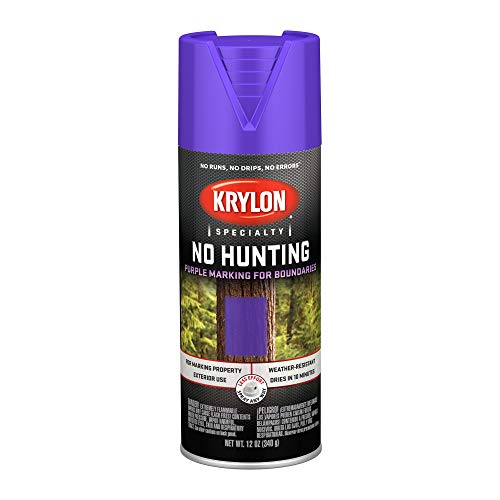Krylon No Hunting Purple Spray Paint - Weather-Resistant Marking Spray, 12oz