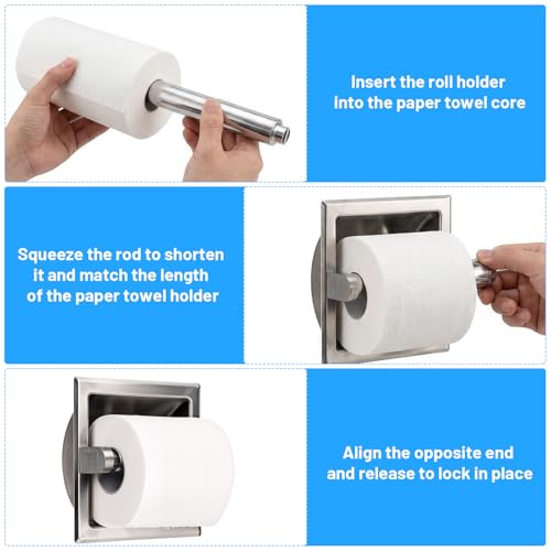 HJZHII 3Pcs Plastic Toilet Paper Holder Spring Rod Replacement Roller