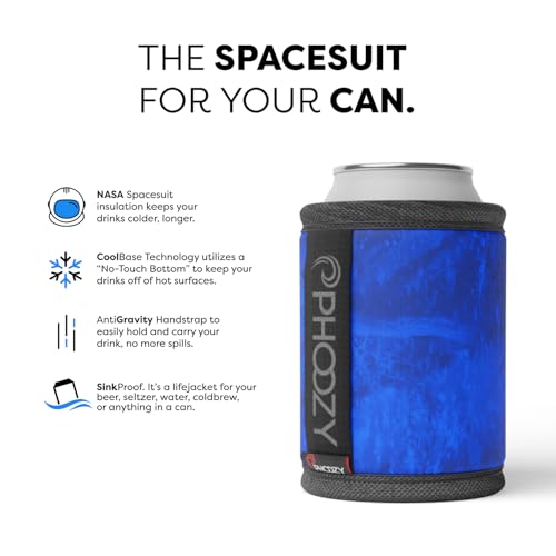 PHOOZY Insulated Can Cooler for 12 oz Cans - Blue NASA-Tech Drink Sleeve