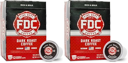 Fire Department Coffee Dark Roast Coffee Pods, 24 Count (2 Packs of 12)