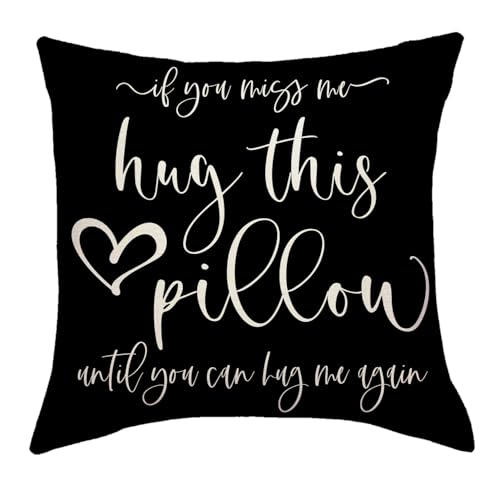 Hug This Pillow Throw Pillow Cover 18x18" Black - Heartfelt Gift