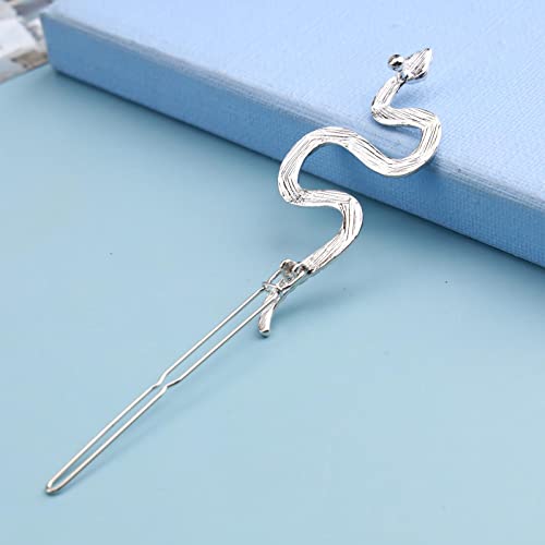 YienDoo Silver Rhinestone Snake Hair Clip Medusa Barrette