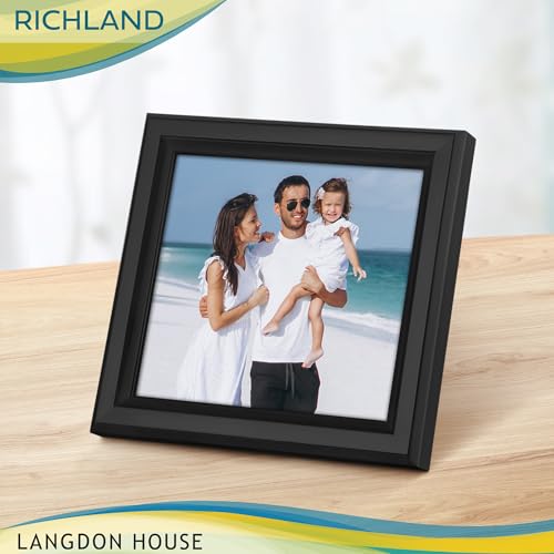 4x4 Black Picture Frame with Bevel Edge - Modern Polystyrene Design