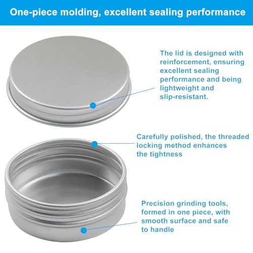 Kemcatui Aluminum Tin Jars 0.35 oz 10 ml 12 Pack Screw Lid Containers