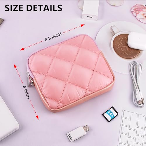 Aatacas Small Quilted Makeup Bag - Puffer Travel Cosmetic Organizer