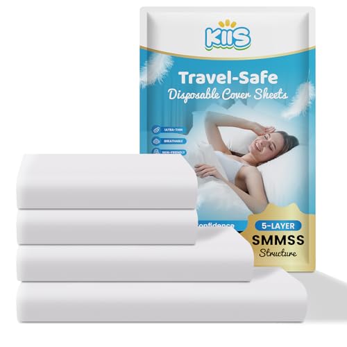 KIIS Travel-Safe Disposable Bed Sheet Set - King Size Bedding for Hotels