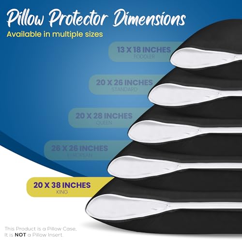 Utopia Bedding King Size Pillow Protectors - Waterproof, 4 Pack, Black