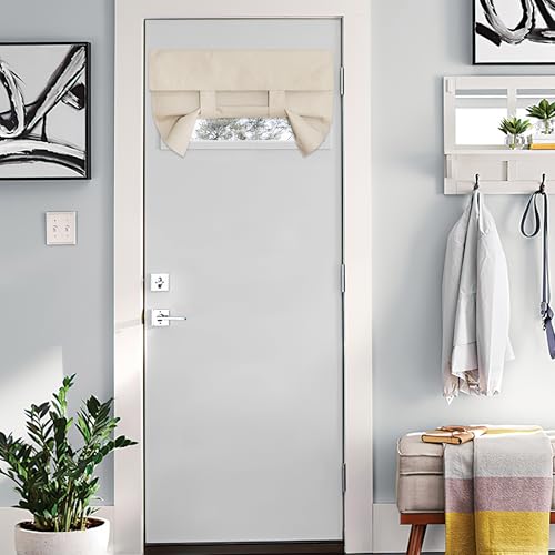 NICETOWN 100% Blackout Door Curtain - 24"W x 18"L, Beige