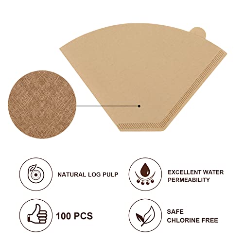 100 Pcs #4 Coffee Filters for Technivorm Moccamaster 8-10 Cup