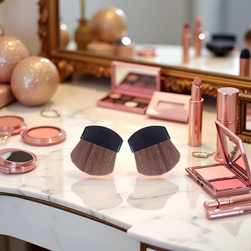 Mini Powder Blush Brush Set - 4Pcs Portable Travel Makeup Brushes