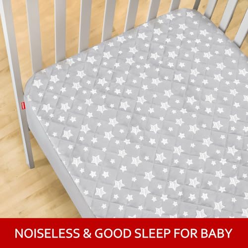 Moonsea Waterproof Crib Mattress Protector 52x28 Inch Grey Star