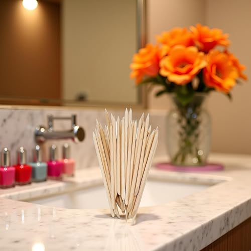 20Pcs Orange Wood Cuticle Pusher Sticks for Manicure and Nail Care