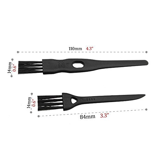 Electric Shaver Cleaning Brushes Set - 8 Pack Black Nylon