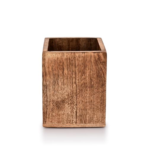 Samhita Mango Wood Utensil Holder for Countertop - 5"x5"x6"