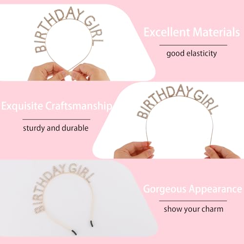 Chanaco Hot Pink Birthday Crown and Sash Set for Women & Girls