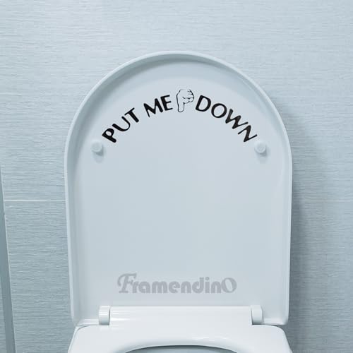 Funny Toilet Seat Stickers - 4 Pack Bathroom Reminder Signs