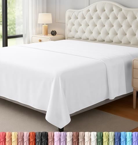 Utopia Bedding Full Size Flat Sheet - Ultra Soft Microfiber, White