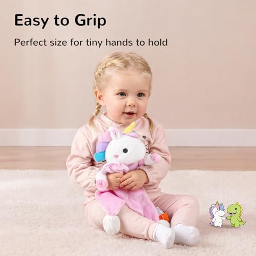 HECCEI Baby Security Blanket Soft Lovey 14-Inch Plush Snuggle Toy for Newborns
