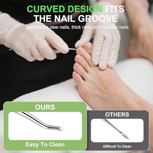 Metal Nail File and Ingrown Toenail Lifter Pedicure Tool Set