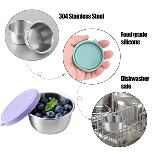 Emptycolor 6-Pack Stainless Steel Salad Dressing Containers