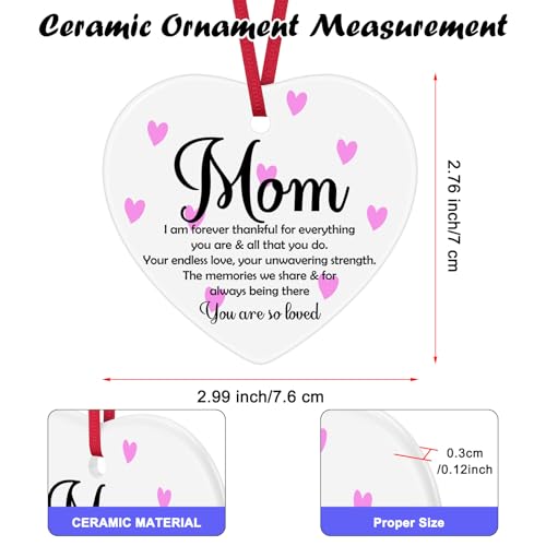 Ceramic Heart Ornament for Mom – Perfect Christmas Gift