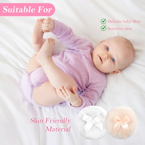 Large Fluffy Body Powder Puff 2-Pack - 3.5 Inch Thick Soft Dusting Pad